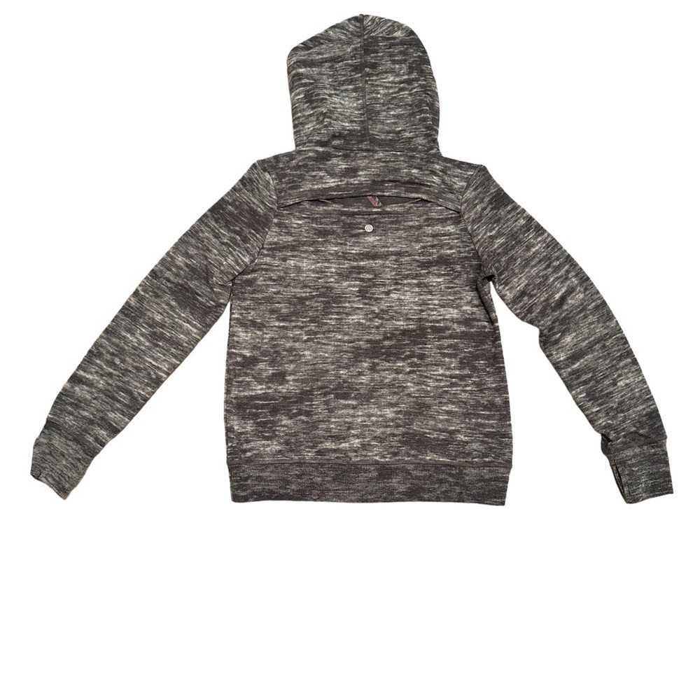 Zella Girl Grey Hooded Popover Sweater Cotton Blend Size 14-16 Girls - Picture 2 of 7